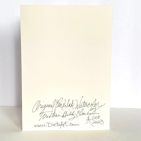 Mushroom Trio Blank Greeting Card Original Handmade Watercolor Artwork Signed - Picture 5 of 6